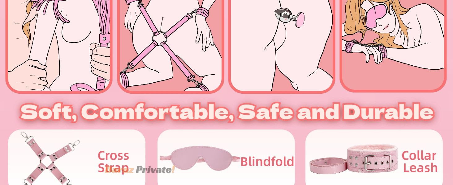 12-pcs-pink-bdsm-bondage-restraint-kit