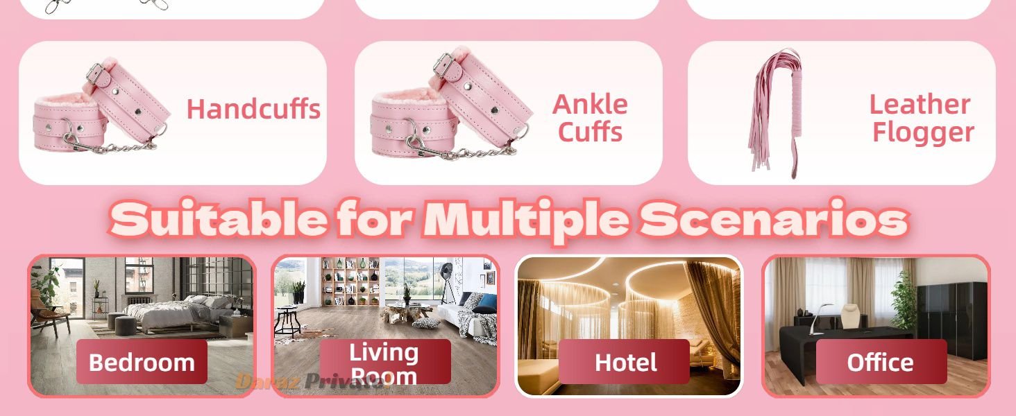 12-pcs-pink-bdsm-bondage-restraint-kit
