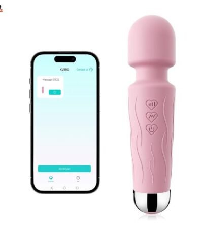 Kverg App-Controlled Body Massager Wand Rose Pink USB Rechargeable Waterproof in Pakistan