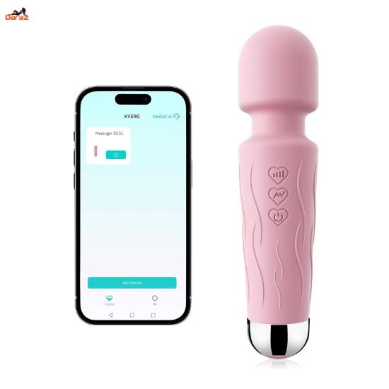 Kverg App-Controlled Body Massager Wand – Rose Pink in Pakistan Kverg App-Controlled Body Massager Wand Rose Pink USB Rechargeable Waterproof in Pakistan