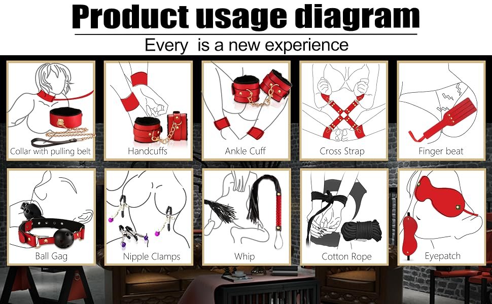 12-piece-dark-red-bdsm-bondage-kit